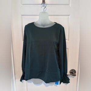 Cupshe Forest Green Long Sleeve Polyester Pullover Top Sz M NWT